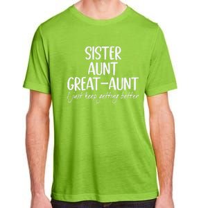 Funny Sister Aunt Greataunt I Just Keep Getting Better Adult ChromaSoft Performance T-Shirt