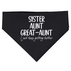 Funny Sister Aunt Greataunt I Just Keep Getting Better USA-Made Doggie Bandana