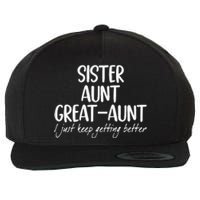 Funny Sister Aunt Greataunt I Just Keep Getting Better Wool Snapback Cap