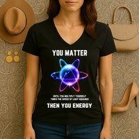 Funny Science Atom Science You Matter Energy Science Pun Women's V-Neck T-Shirt