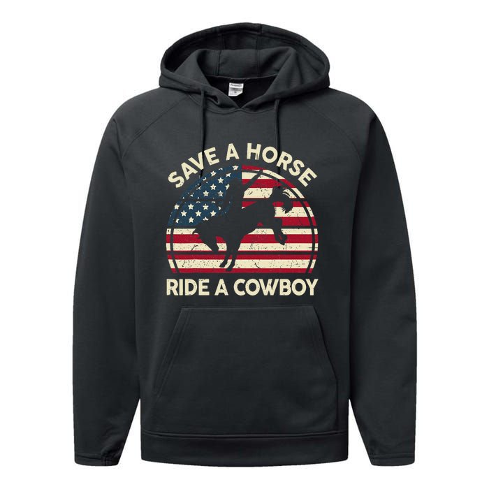 Funny Save A Horse Ride A Cow Horse  Gift Performance Fleece Hoodie