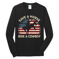 Funny Save A Horse Ride A Cow Horse  Gift Tall Long Sleeve T-Shirt