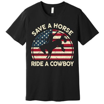 Funny Save A Horse Ride A Cow Horse  Gift Premium T-Shirt