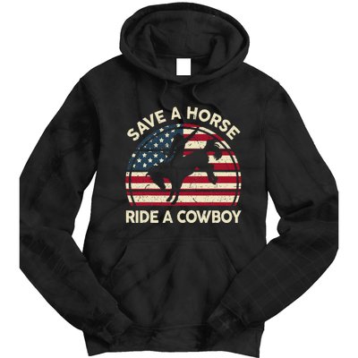 Funny Save A Horse Ride A Cow Horse  Gift Tie Dye Hoodie