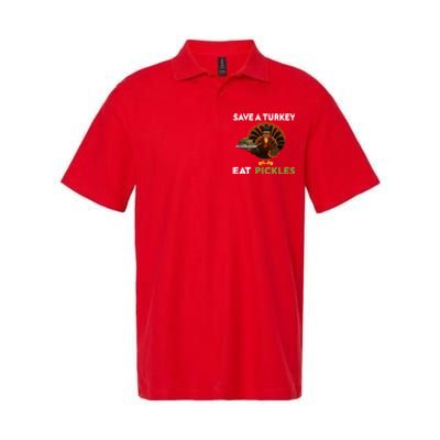 Funny Save A Turkey Eat Pickles Funny Thanksgiving Softstyle Adult Sport Polo