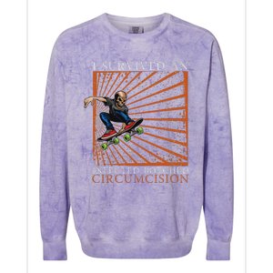 Funny Survived An Infected Botched Circumcision Meme Weird Colorblast Crewneck Sweatshirt