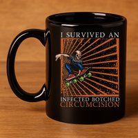 Funny Survived An Infected Botched Circumcision Meme Weird 11oz C Handle Ceramic Mug