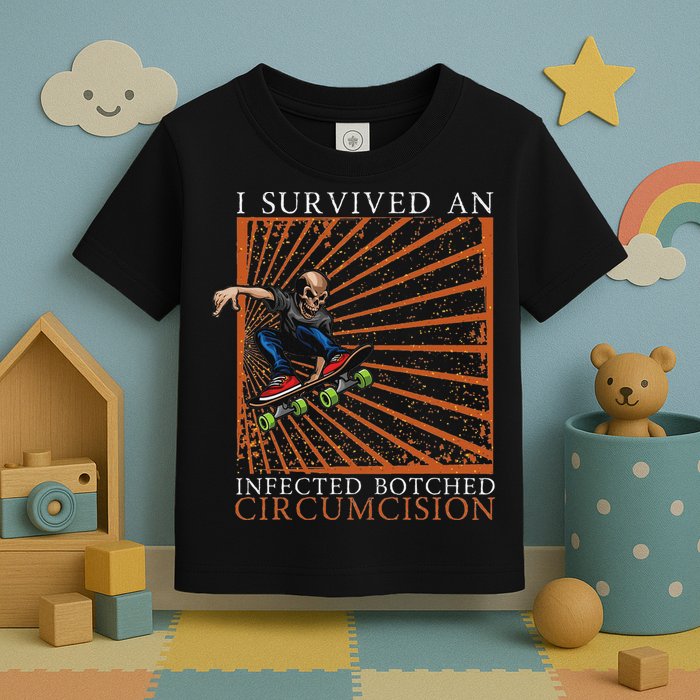 Funny Survived An Infected Botched Circumcision Meme Weird Toddler T-Shirt