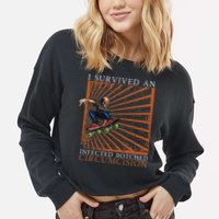 Funny Survived An Infected Botched Circumcision Meme Weird Cropped Pullover Crew