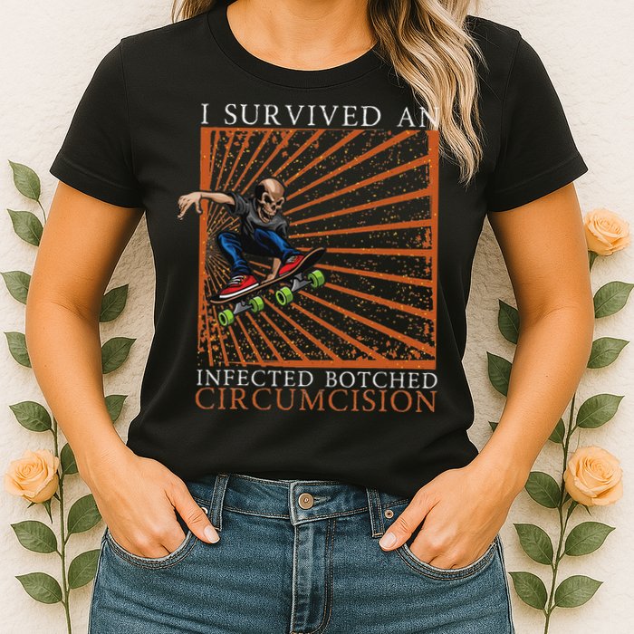 Funny Survived An Infected Botched Circumcision Meme Weird Womens T-Shirt