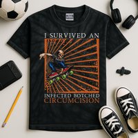 Funny Survived An Infected Botched Circumcision Meme Weird Kids Tie-Dye T-Shirt