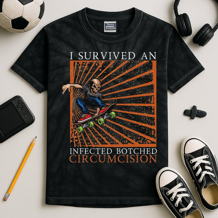 Funny Survived An Infected Botched Circumcision Meme Weird Kids Tie-Dye T-Shirt