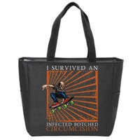 Funny Survived An Infected Botched Circumcision Meme Weird Zip Tote Bag