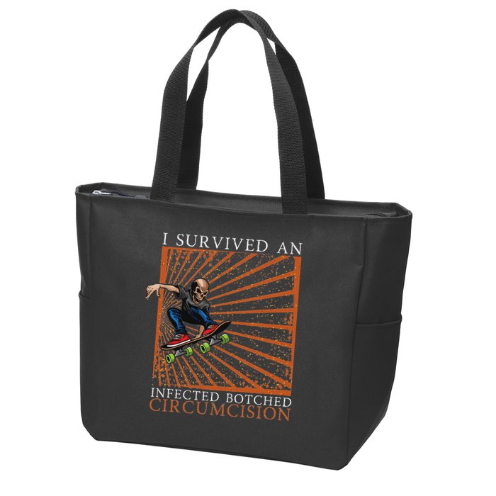 Funny Survived An Infected Botched Circumcision Meme Weird Zip Tote Bag