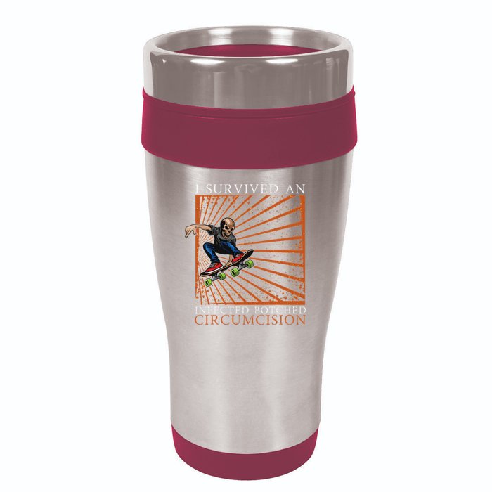 Funny Survived An Infected Botched Circumcision Meme Weird 16oz Travel Tumbler