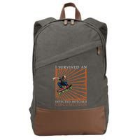 Funny Survived An Infected Botched Circumcision Meme Weird Cotton Canvas Backpack