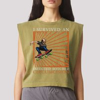 Funny Survived An Infected Botched Circumcision Meme Weird Garment-Dyed Women's Muscle Tee