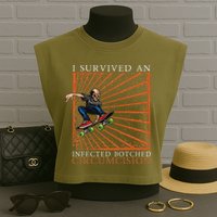 Funny Survived An Infected Botched Circumcision Meme Weird Garment-Dyed Women's Muscle Tee