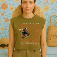 Funny Survived An Infected Botched Circumcision Meme Weird Garment-Dyed Women's Muscle Tee
