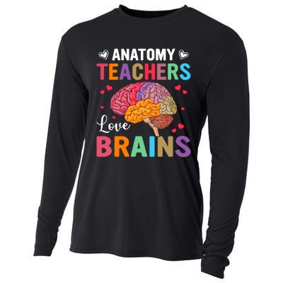 Funny Science Anatomy Teachers Love Brains Anatomy Lover Cooling Performance Long Sleeve Crew