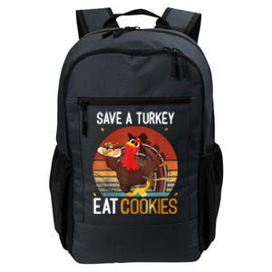 Funny Save A Turkey Eat Cookies Meme Thanksgiving Costume Turkey Day Shirts Daily Commute Backpack