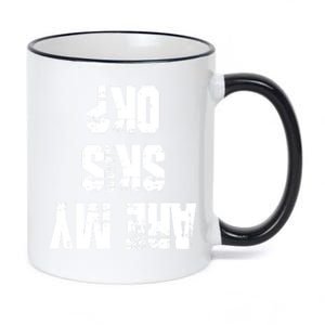 Funny Skiing Are My Skis Ok? Gift 11oz Black Color Changing Mug