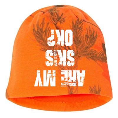 Funny Skiing Are My Skis Ok? Gift Kati - Camo Knit Beanie