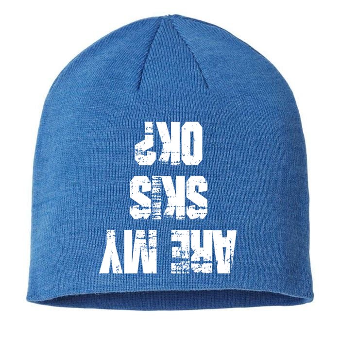 Funny Skiing Are My Skis Ok? Gift Sustainable Beanie