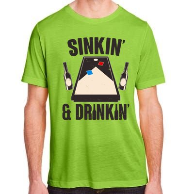 Funny Sinkin And Drinkin Cornhole Game Adult ChromaSoft Performance T-Shirt