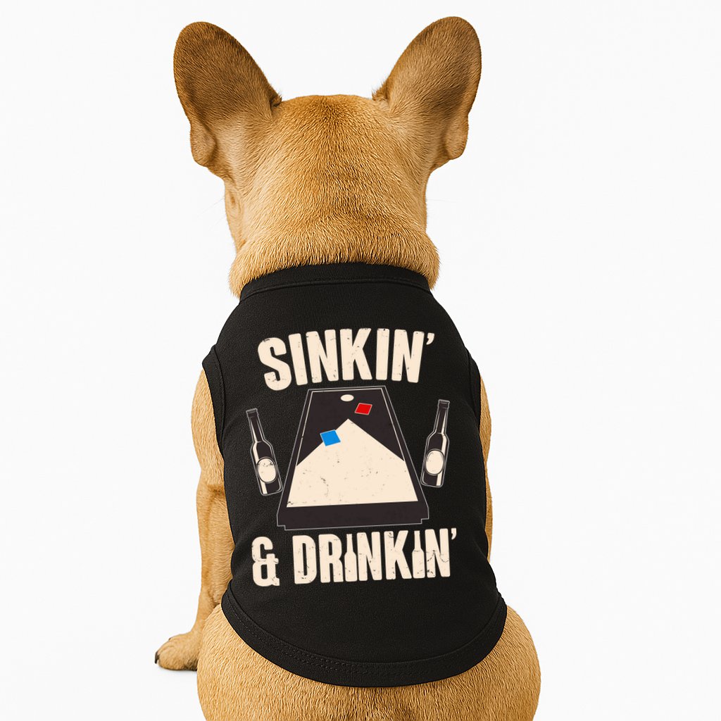 Funny Sinkin And Drinkin Cornhole Game Doggie Tank