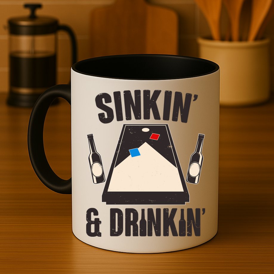 Funny Sinkin And Drinkin Cornhole Game Mug