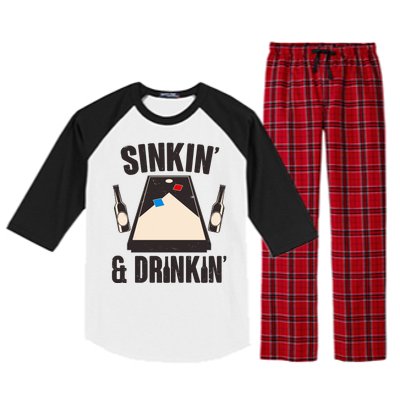 Funny Sinkin And Drinkin Cornhole Game Raglan Sleeve Pajama Set