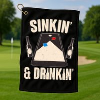 Funny Sinkin And Drinkin Cornhole Game Golf Towel