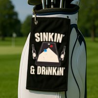 Funny Sinkin And Drinkin Cornhole Game Golf Towel