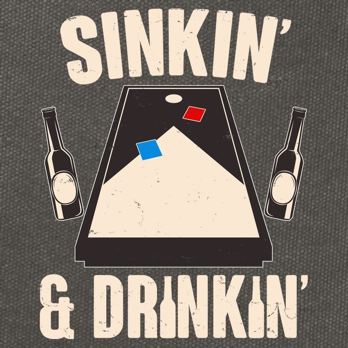 Funny Sinkin And Drinkin Cornhole Game Cotton Canvas Backpack