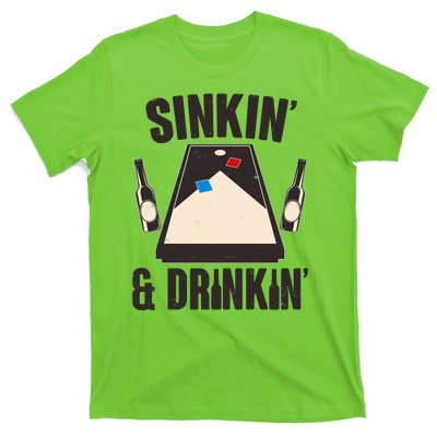 Funny Sinkin And Drinkin Cornhole Game T-Shirt