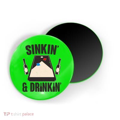 Funny Sinkin And Drinkin Cornhole Game Magnet