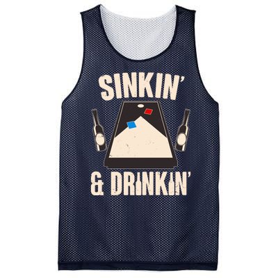 Funny Sinkin And Drinkin Cornhole Game Mesh Reversible Basketball Jersey Tank