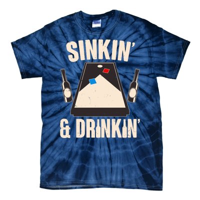 Funny Sinkin And Drinkin Cornhole Game Tie-Dye T-Shirt