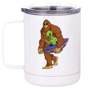 Funny Spaceship Alien Bigfoot Sasquatch UFO Extraterrestrial 12 oz Stainless Steel Tumbler Cup