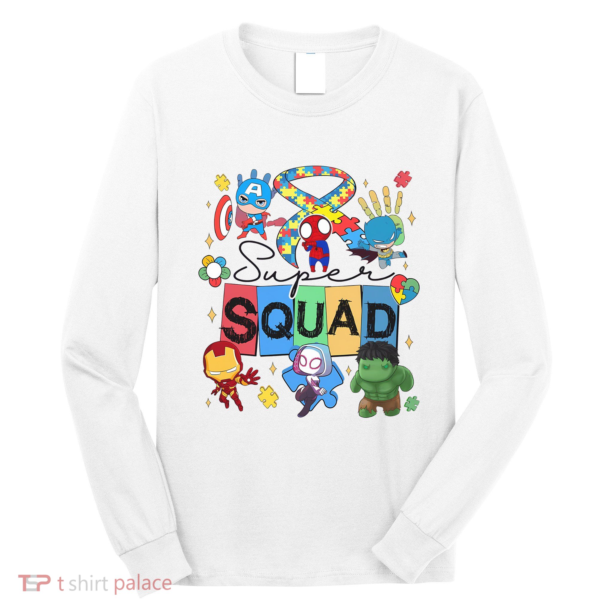 Funny Superhero Autism Super Squad Long Sleeve Shirt