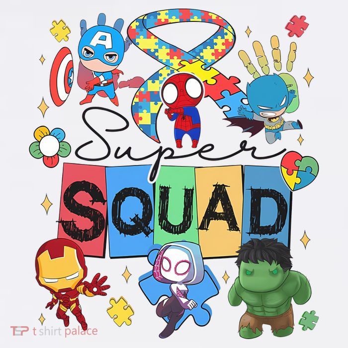 Funny Superhero Autism Super Squad Women's V-Neck T-Shirt