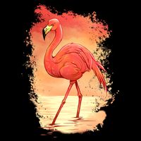 Flamingo Sunset Art Cooling Performance Crew T-Shirt
