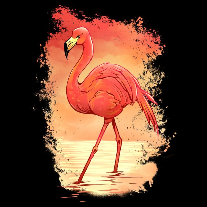 Flamingo Sunset Art Cooling Performance Crew T-Shirt
