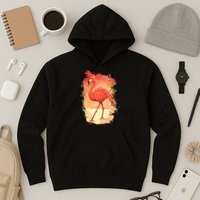 Flamingo Sunset Art Hoodie