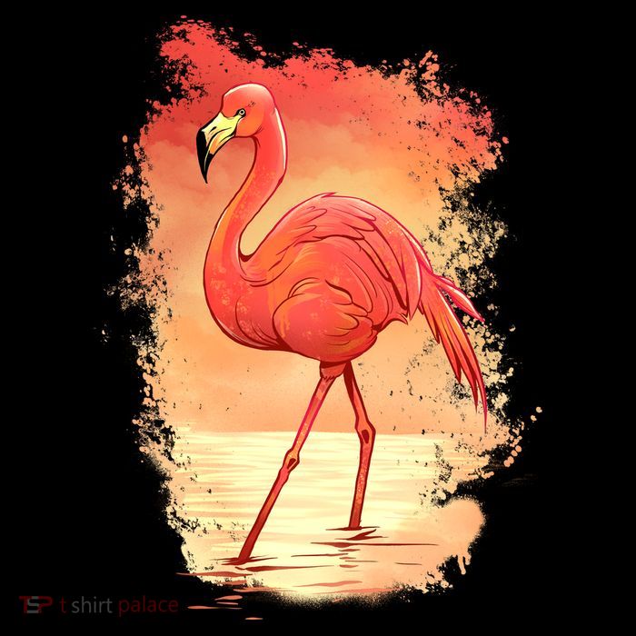 Flamingo Sunset Art Hoodie