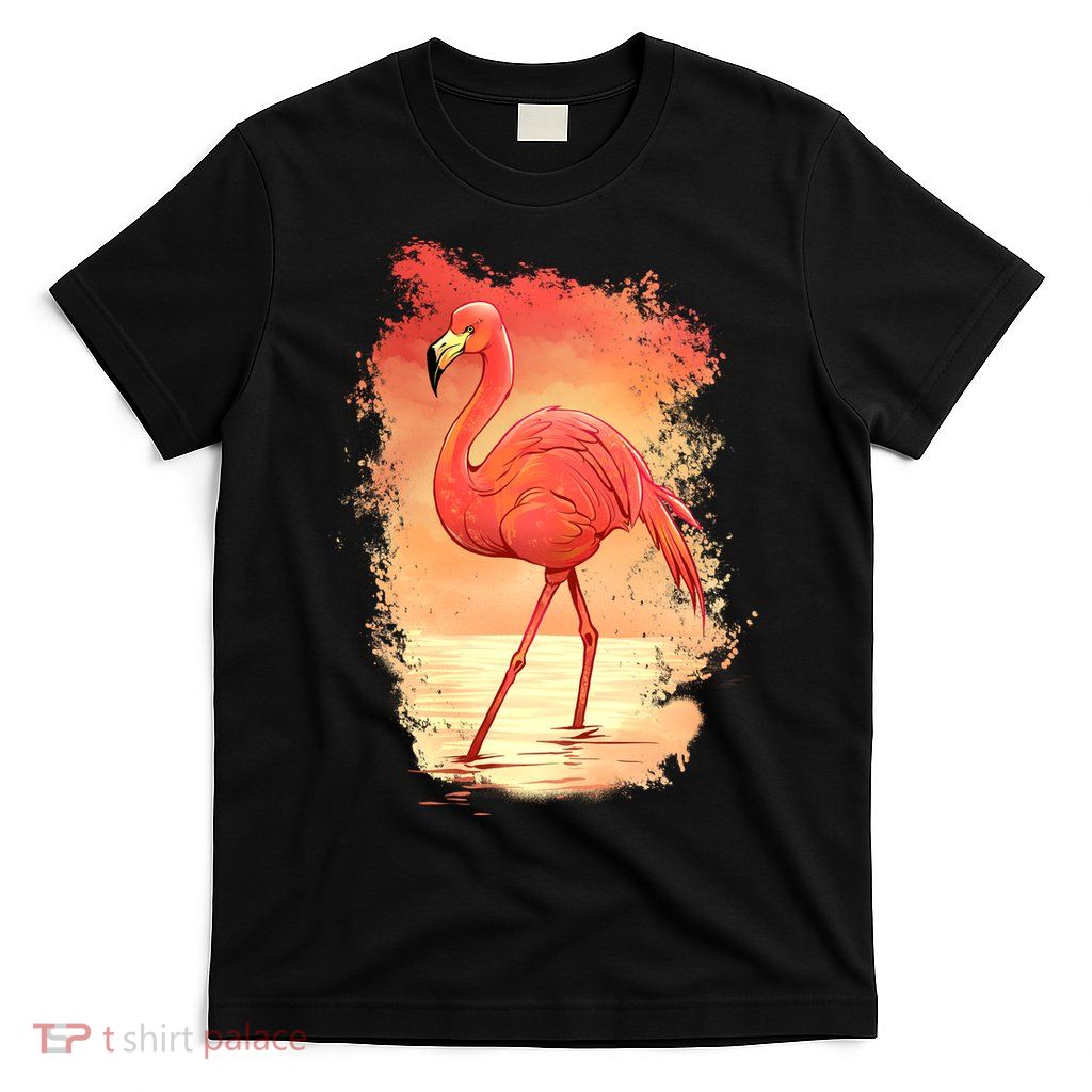 Flamingo Sunset Art T-Shirt
