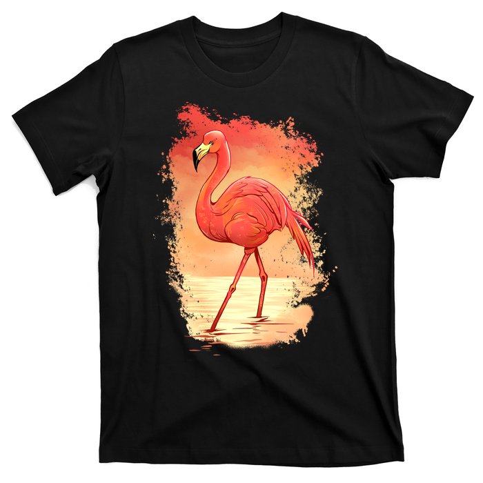 Flamingo Sunset Art T-Shirt