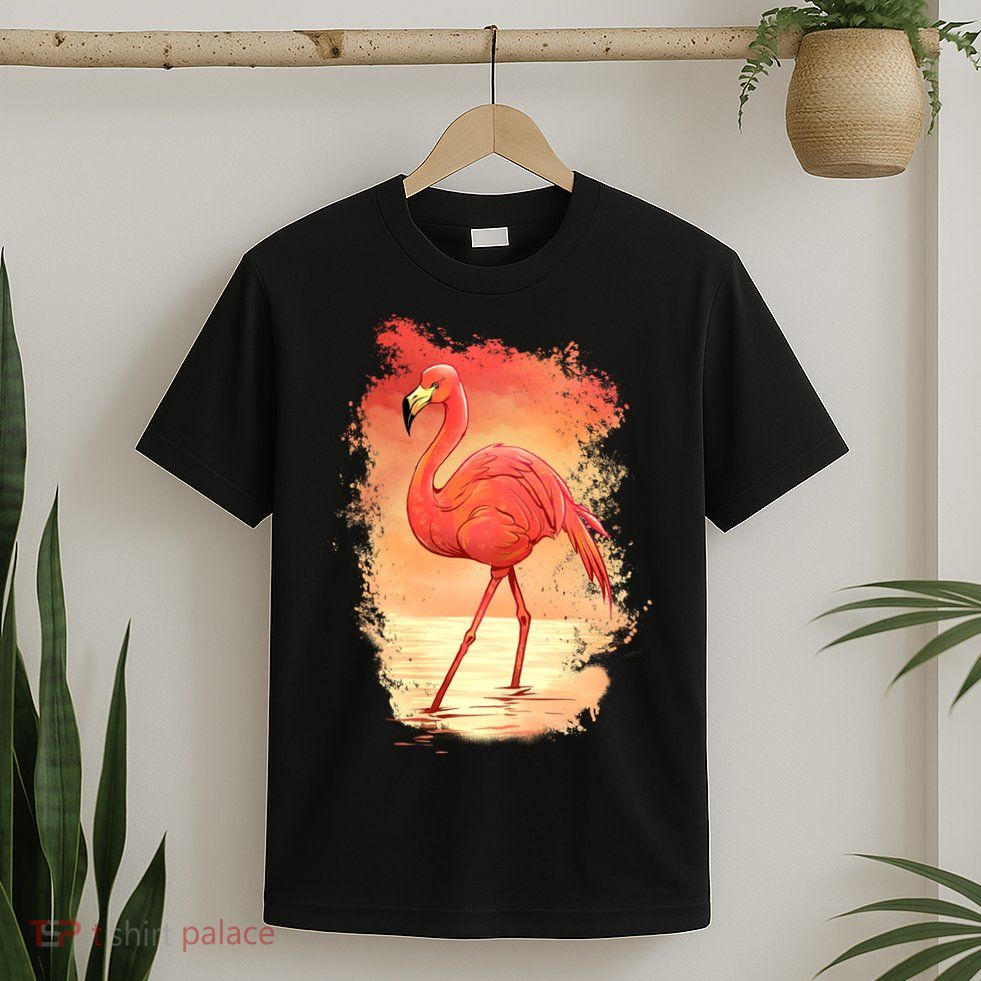 Flamingo Sunset Art T-Shirt