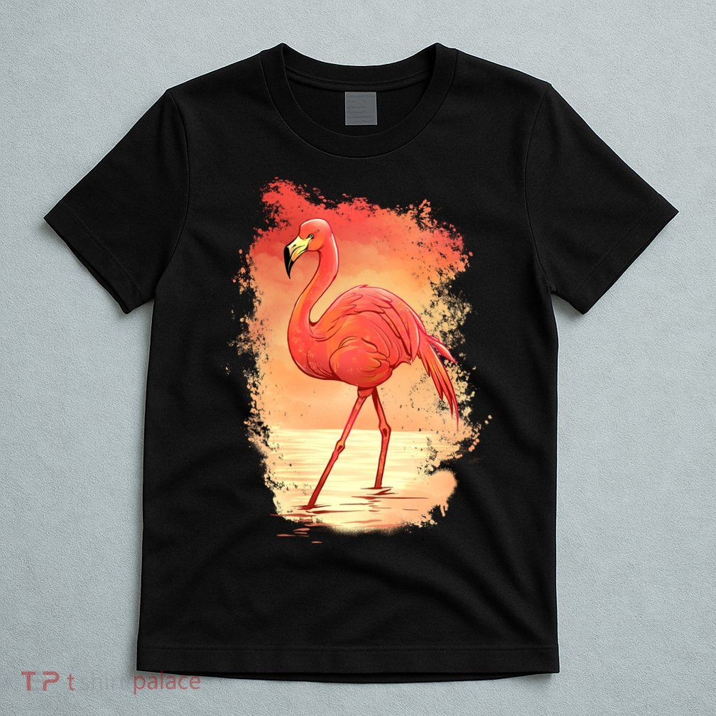 Flamingo Sunset Art T-Shirt